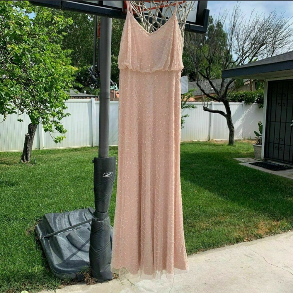 USED Adrianna Papell Embellished Blouson Gown 14 - Picture 6 of 14